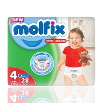 Molfix Baby Pants Size 4 Large (9.1-15kg)-28pcs