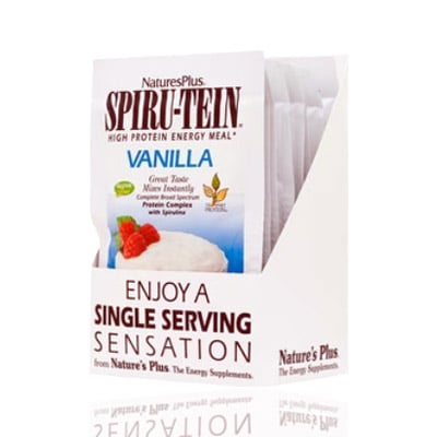 Natures Plus Spiru-tein Protein Shake Vanilla Sachets 34gm Individual Serving.