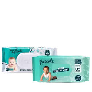 Rascal + Friends Sensitive Baby Wipes (Infants)  24's