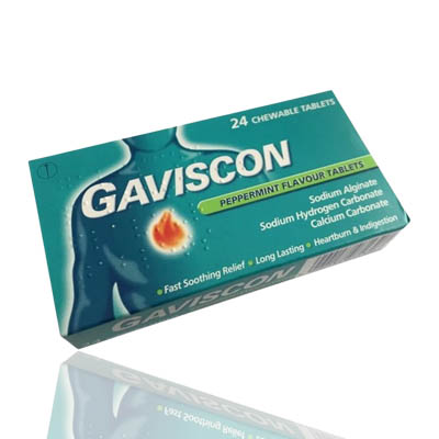 GAVISCON 250MG PEPPERMINT TABLETS 24s