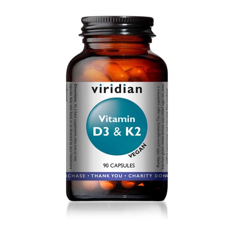 Viridian Nutrition Vitamin D3 1,000iu & K2 45ug MK7 Vcaps 90's