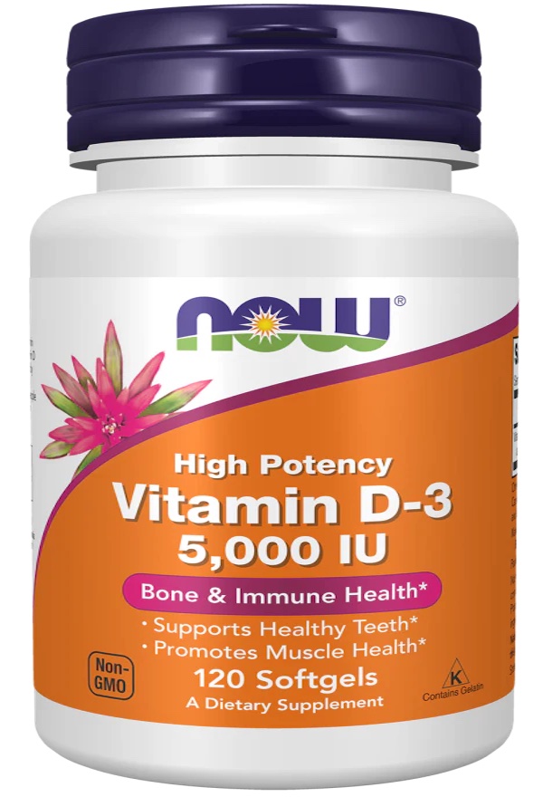 Now Vitamin D3 5000IU Capsules 120s
