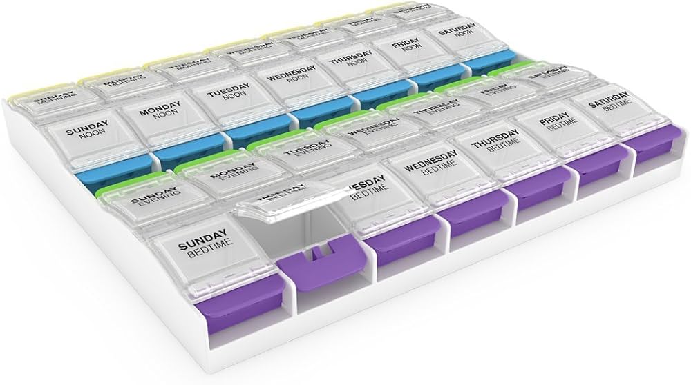 Pill Box Push Button Medtime Planner