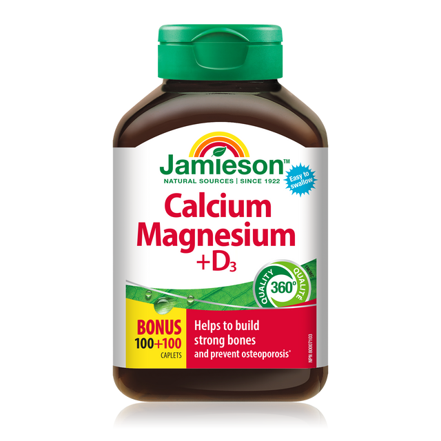 JAMIESON CALCIUM MAGNESIUM + D3 CAPLETS 200`S
