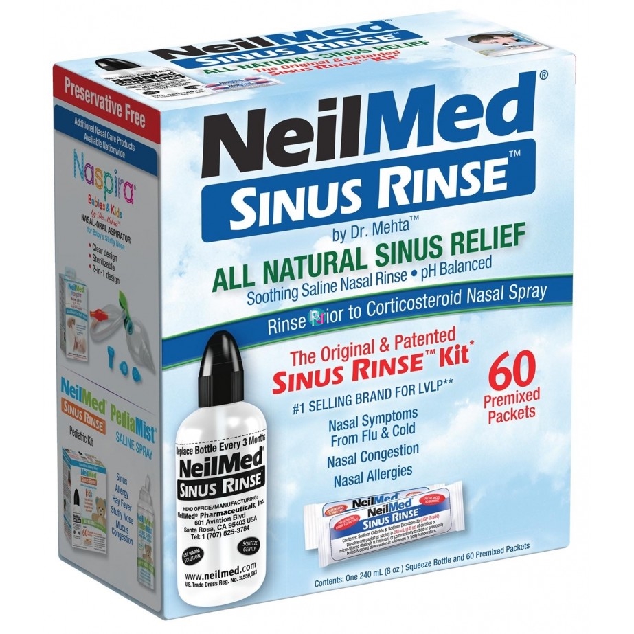 NeilMed Sinus Rinse Kit 60 Premixed Sachets