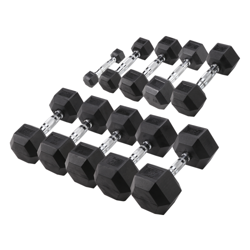 Hex Dumbbells (Pair) – Rubber-Coated, Non-Roll Design
