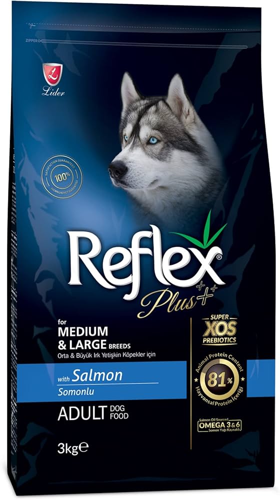 Reflex Plus Medium & Large Breed Adult Dog Food – Salmon 3kg