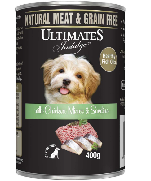 Ultimates Canned Dog Food with Chicken Mince & Sardines 400g