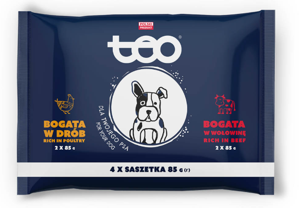 TEO MINI Wet Dog Food 2 x Rich in Poultry + 2 x Rich in Beef 4*85g