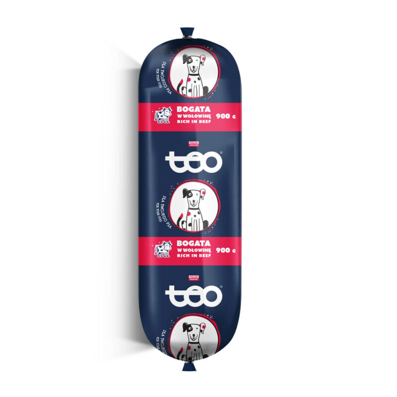 TEO bar wet dog food rich in beef 900g