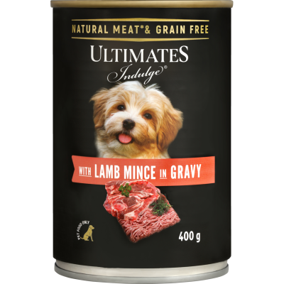 Ultimates Canned Dog Food with Lamb Mince in Gravy 400g