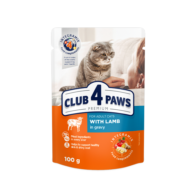 Club 4 Paws Cat Lamb In Gravy 100g