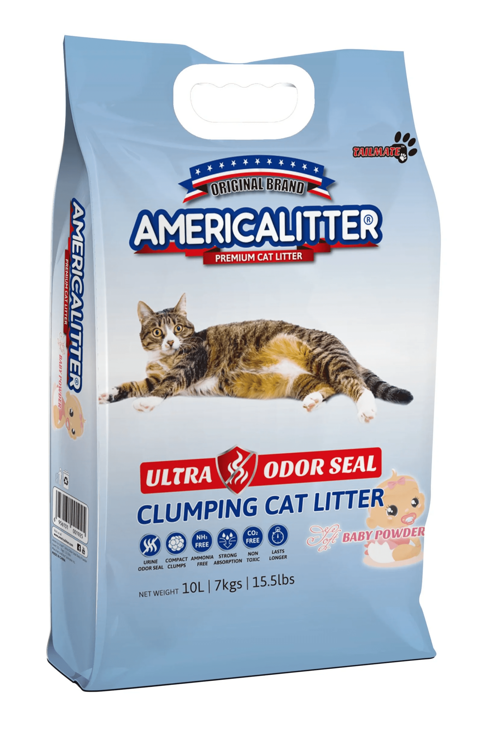 America Baby Powder Cat Litter 7Kg