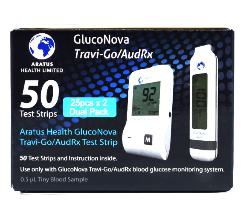 Gluconova Travigo Blood Glucose Test Strips 50's