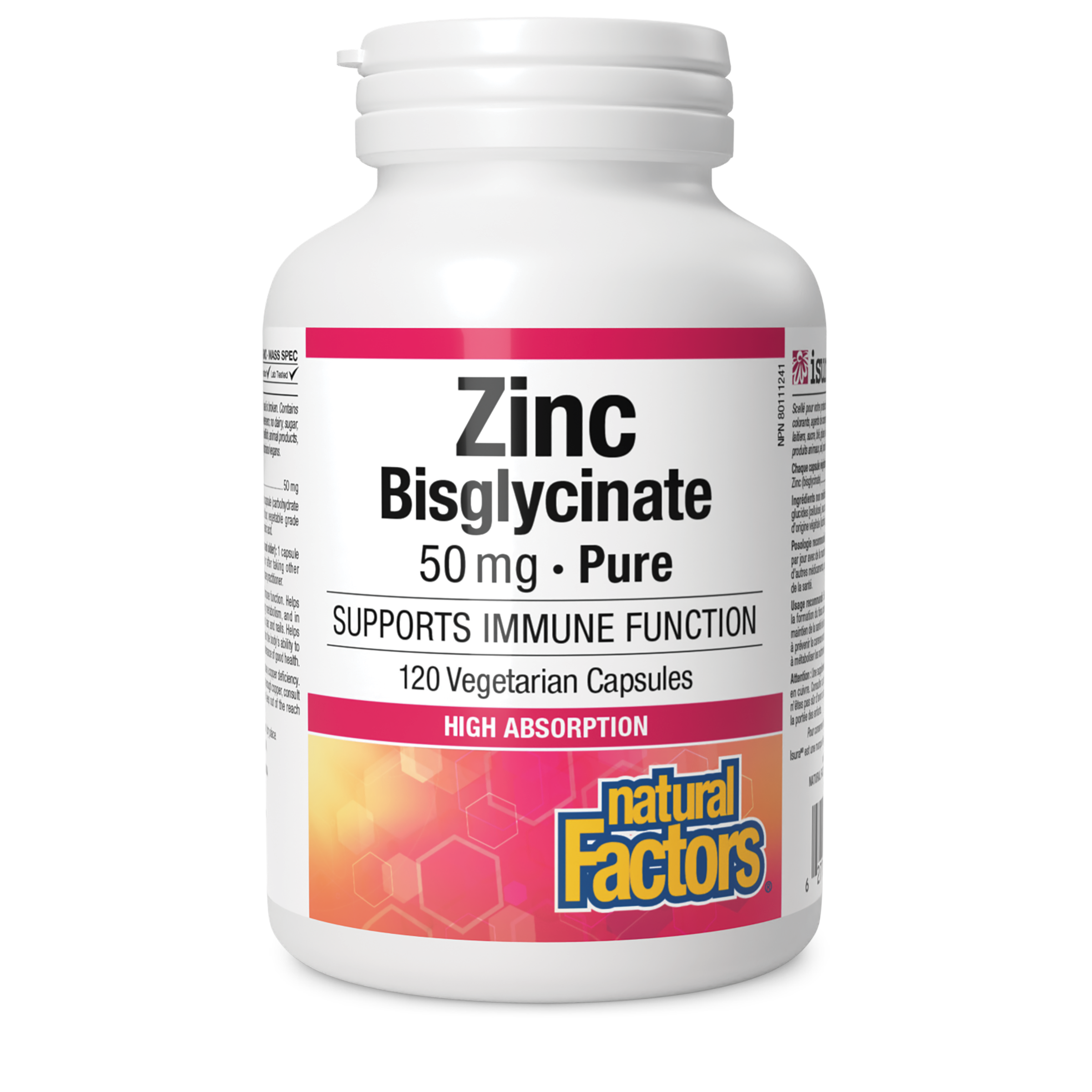 Natural Factors Zinc Bisglycinate 50 mg 120s