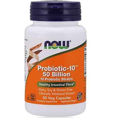 Now Probiotic-10 50 Billion Veg Capsules 50's | Pharmily